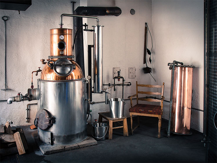 Historische Brennanlage im Penninger Schnaps-Museum