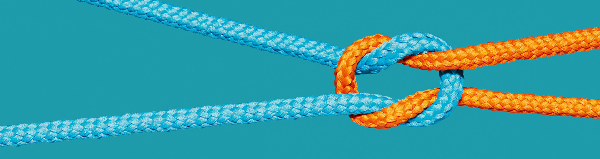 Knoten in den Farben blau und orange
