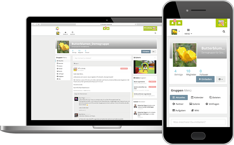Abbildung Netzwerk und App Stramplerbande