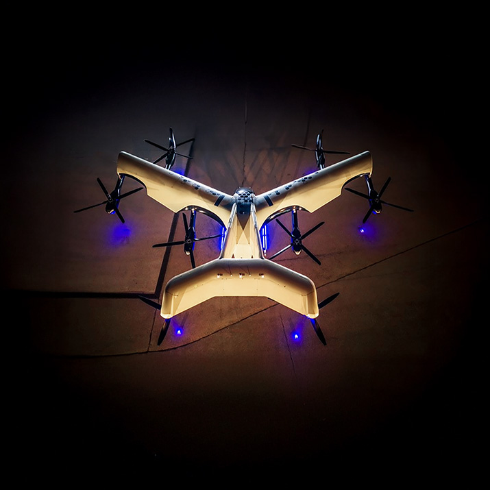 Ein Flugtaxi-Prototyp City-Airbus